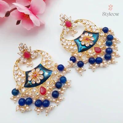 Azure Petal Chandbali Earrings
